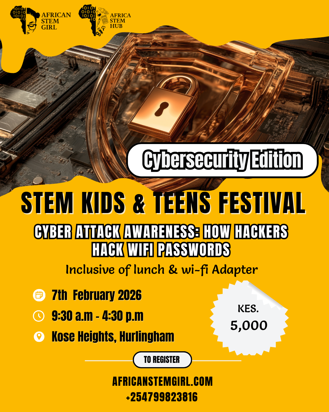Cybersecurity classes for kids and teens in Kenya at AfricanStemGirl Hub