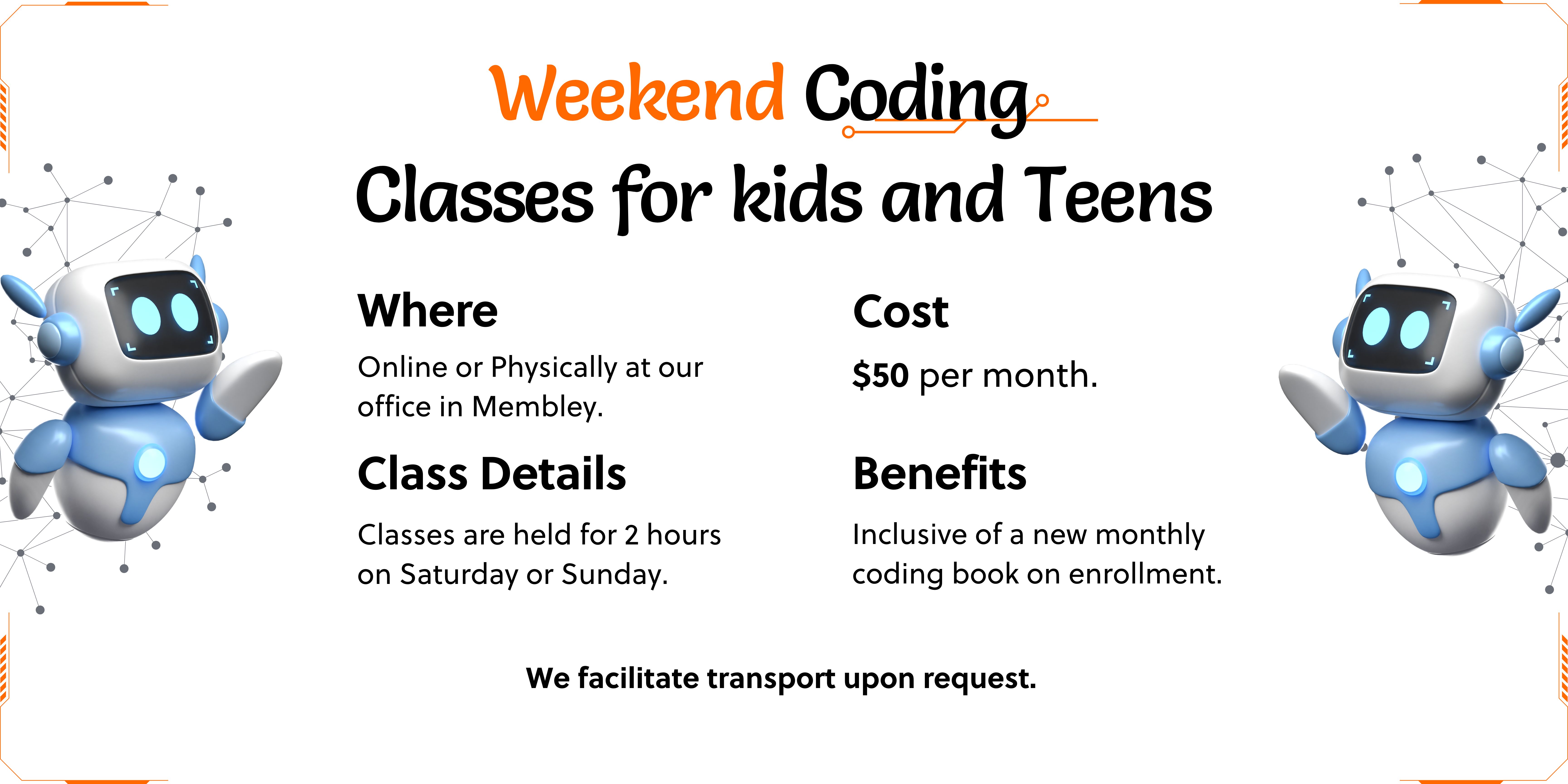 weekend classes for kids and teens