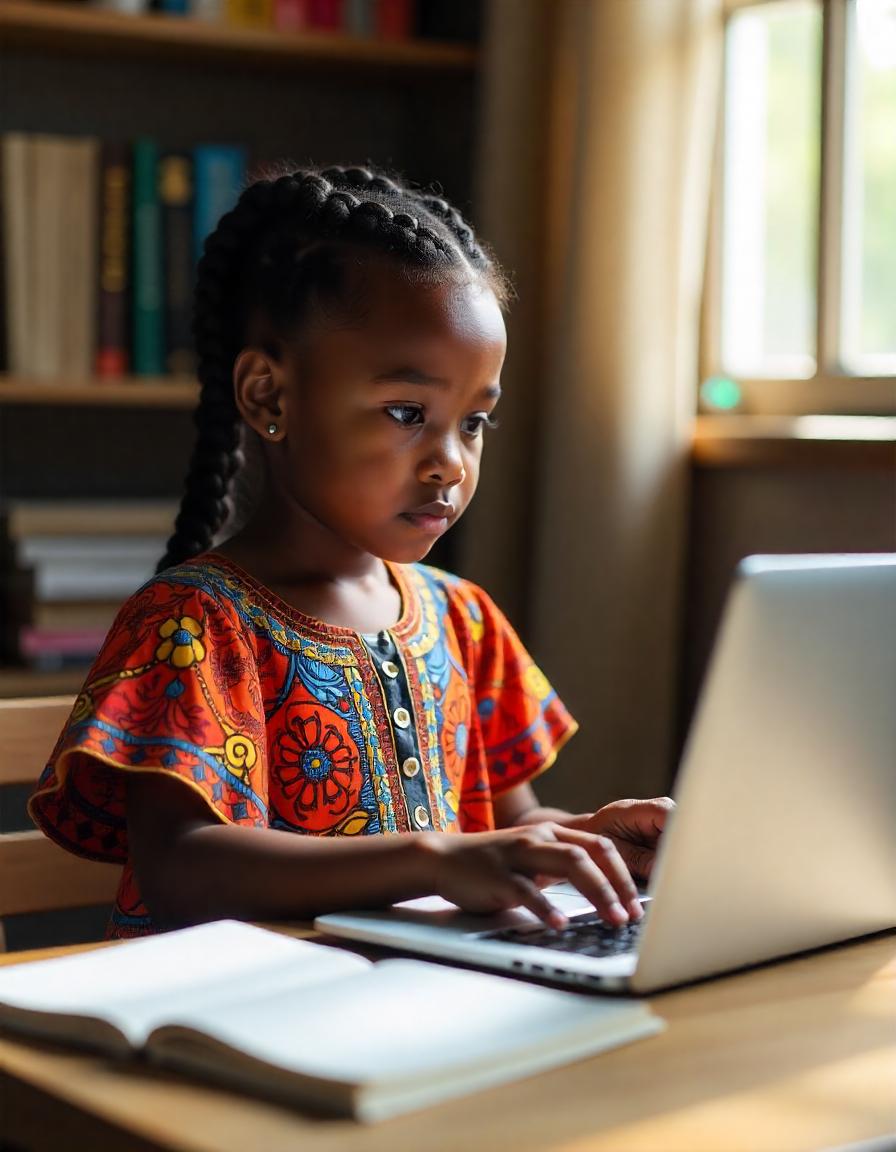 An image of girl coding and learning